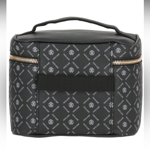 NEW Roberto Cavalli Monogram Cosmetic Toiletry Bag Train Case - Picture 2 of 3
